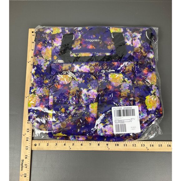 Baggallini All Set 3-in-1 Convertible Backpack - Purple Floral Garden Party - Picture 3 of 6